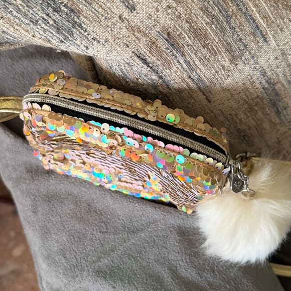 Justice Multicolor Sequin Crossbody Bag with Pom Pom - Picture 5 of 7